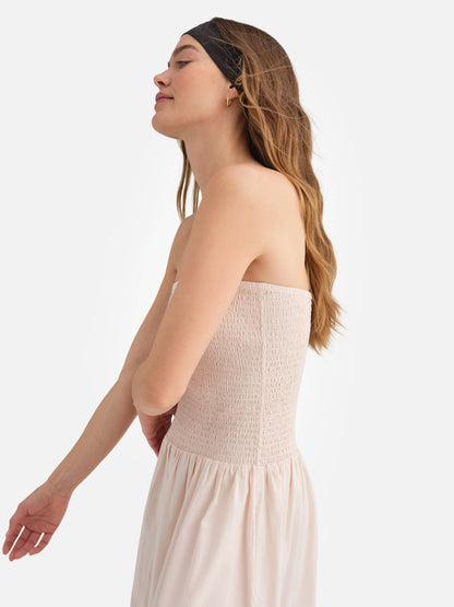 Organic Poplin Smocked Dress