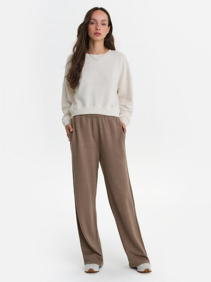 Textured Knit Crewneck Pullover