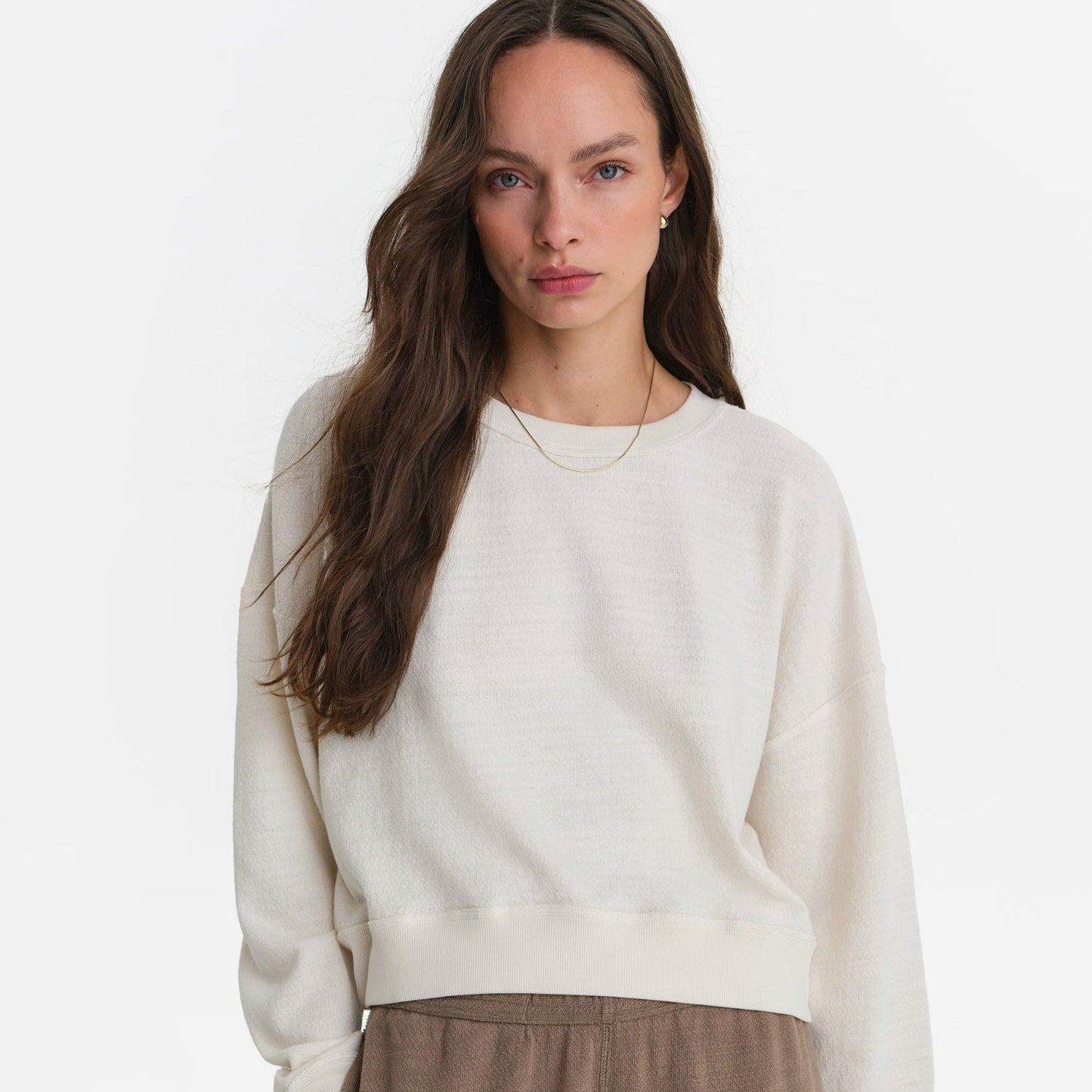 Textured Knit Crewneck Pullover