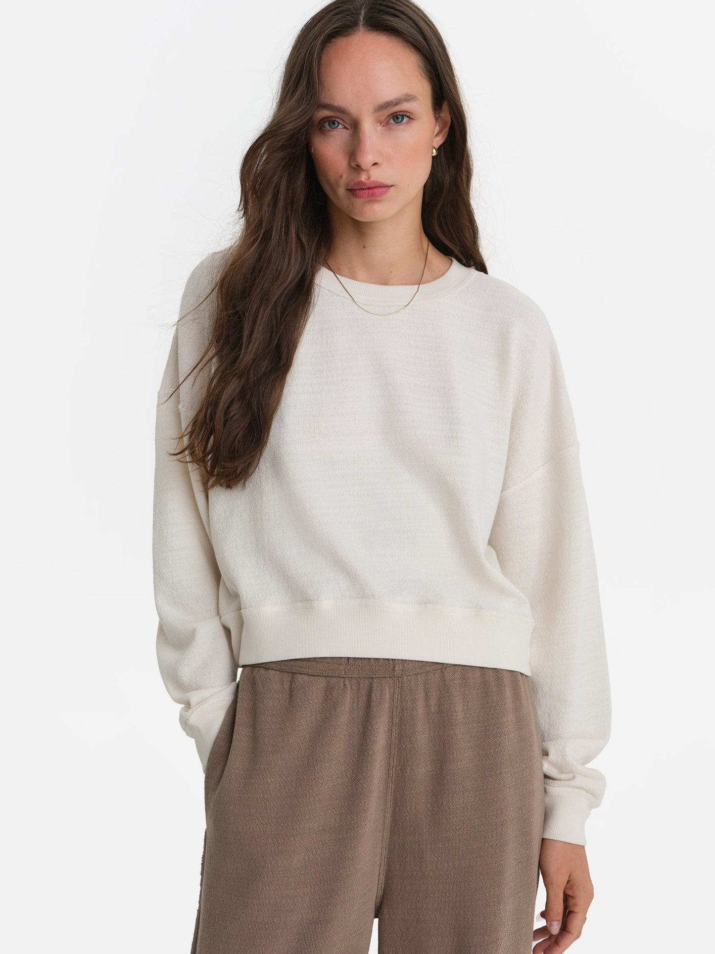 Textured Knit Crewneck Pullover