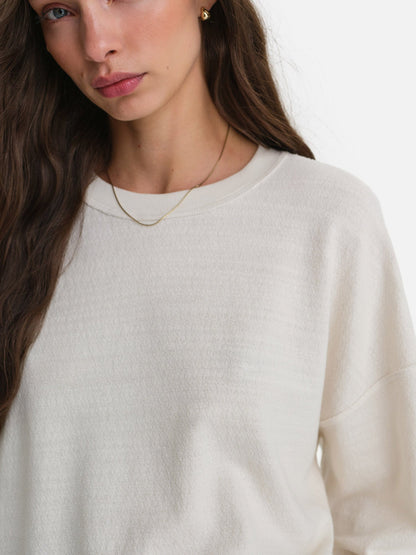 Textured Knit Crewneck Pullover