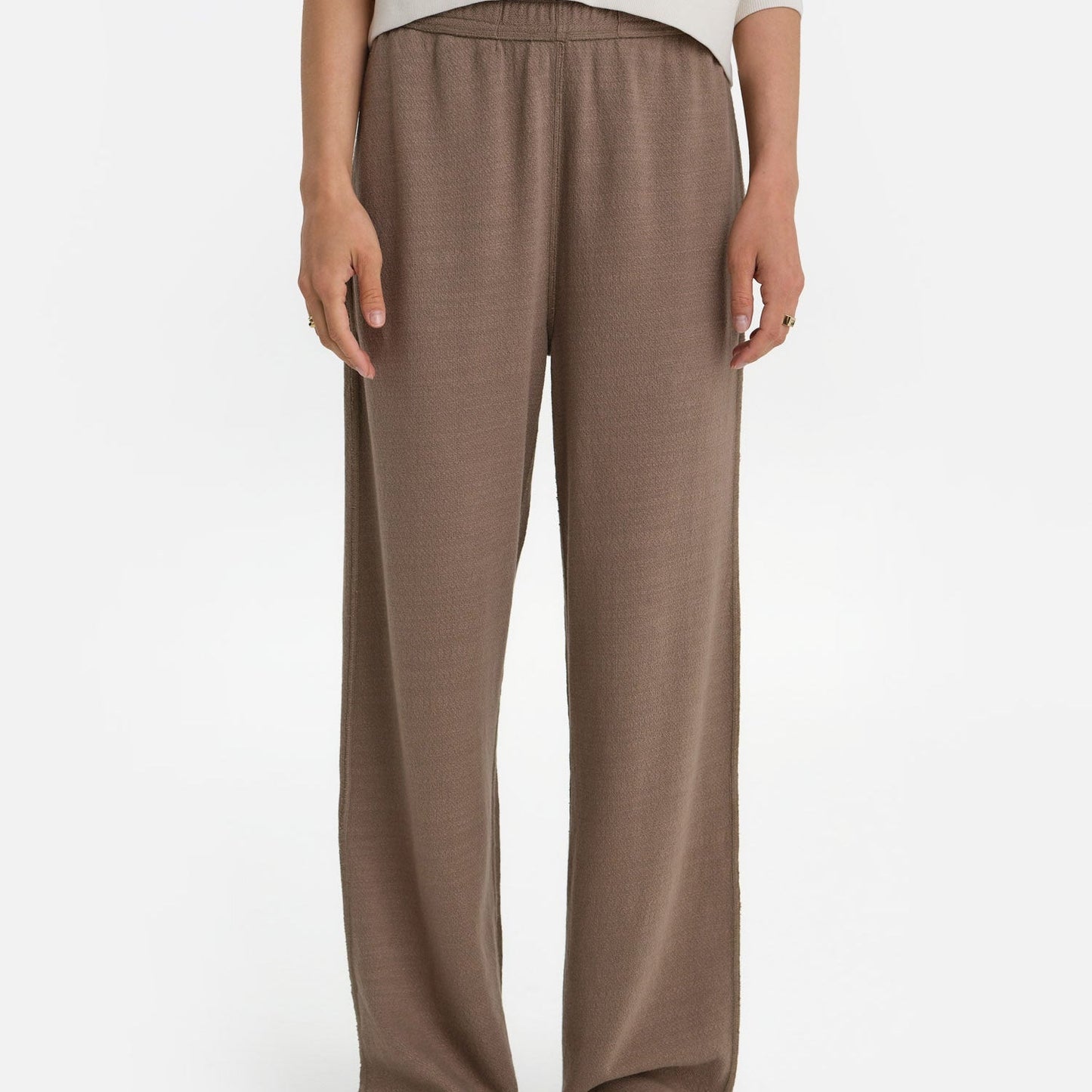 Textured Knit Straight Leg Pant