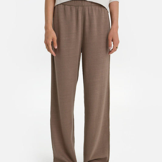 Textured Knit Straight Leg Pant