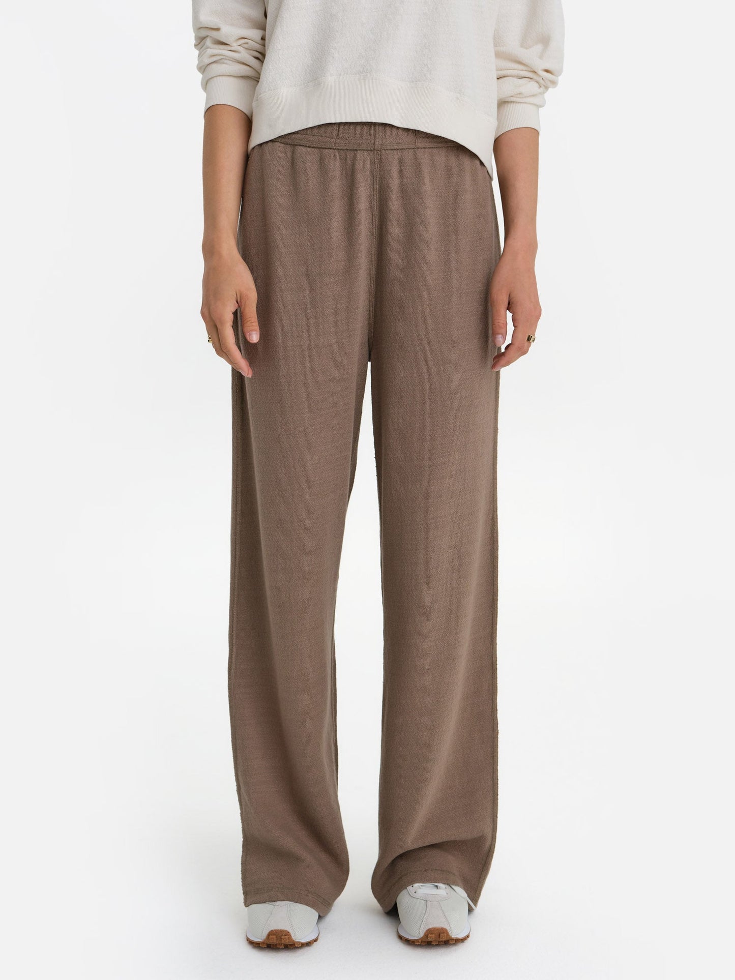 Textured Knit Straight Leg Pant