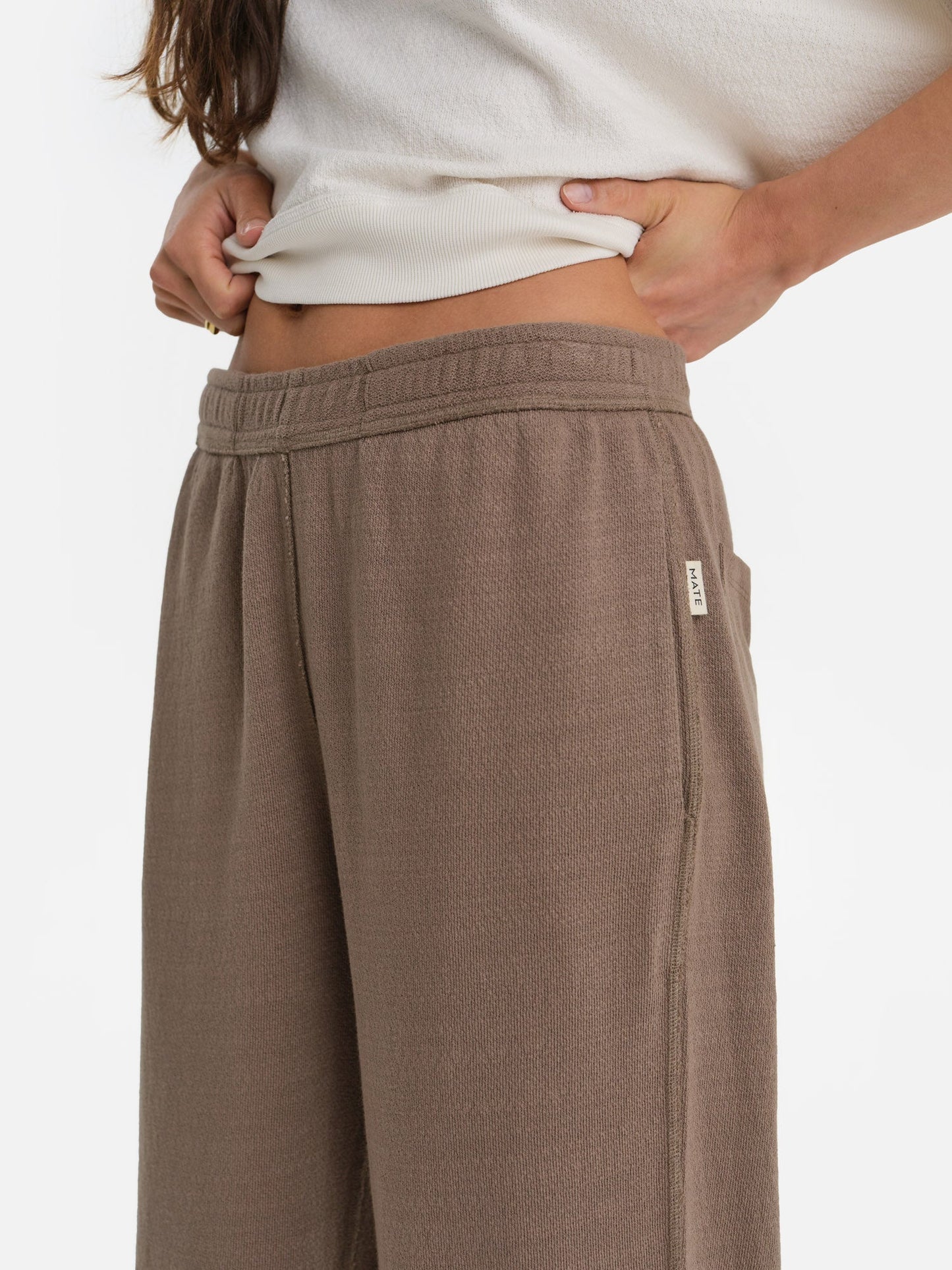 Textured Knit Straight Leg Pant