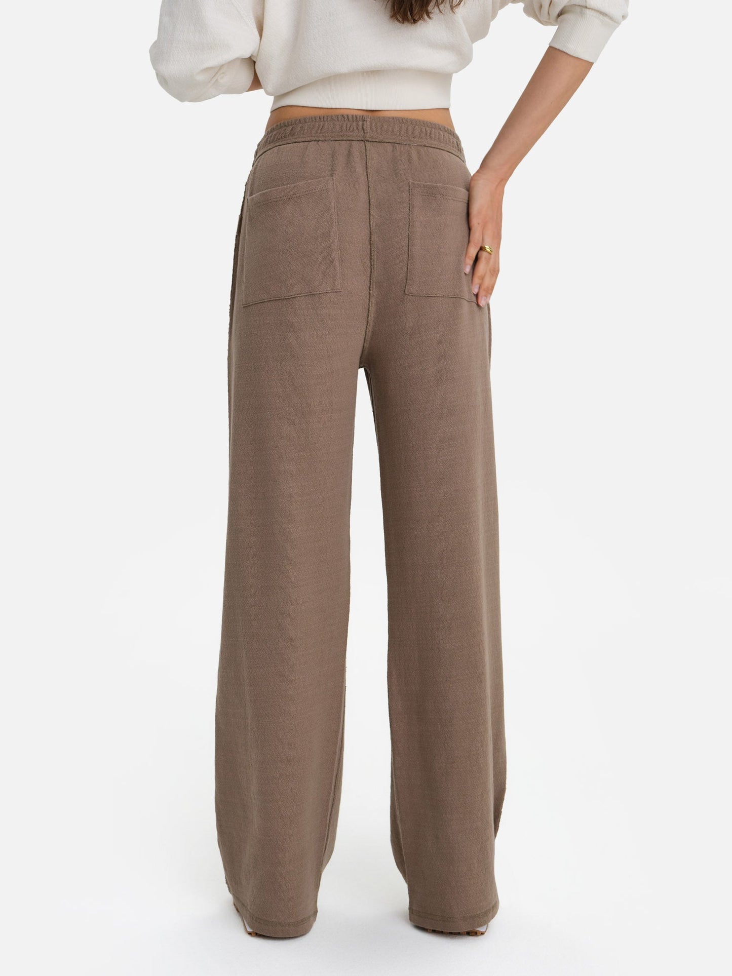 Textured Knit Straight Leg Pant