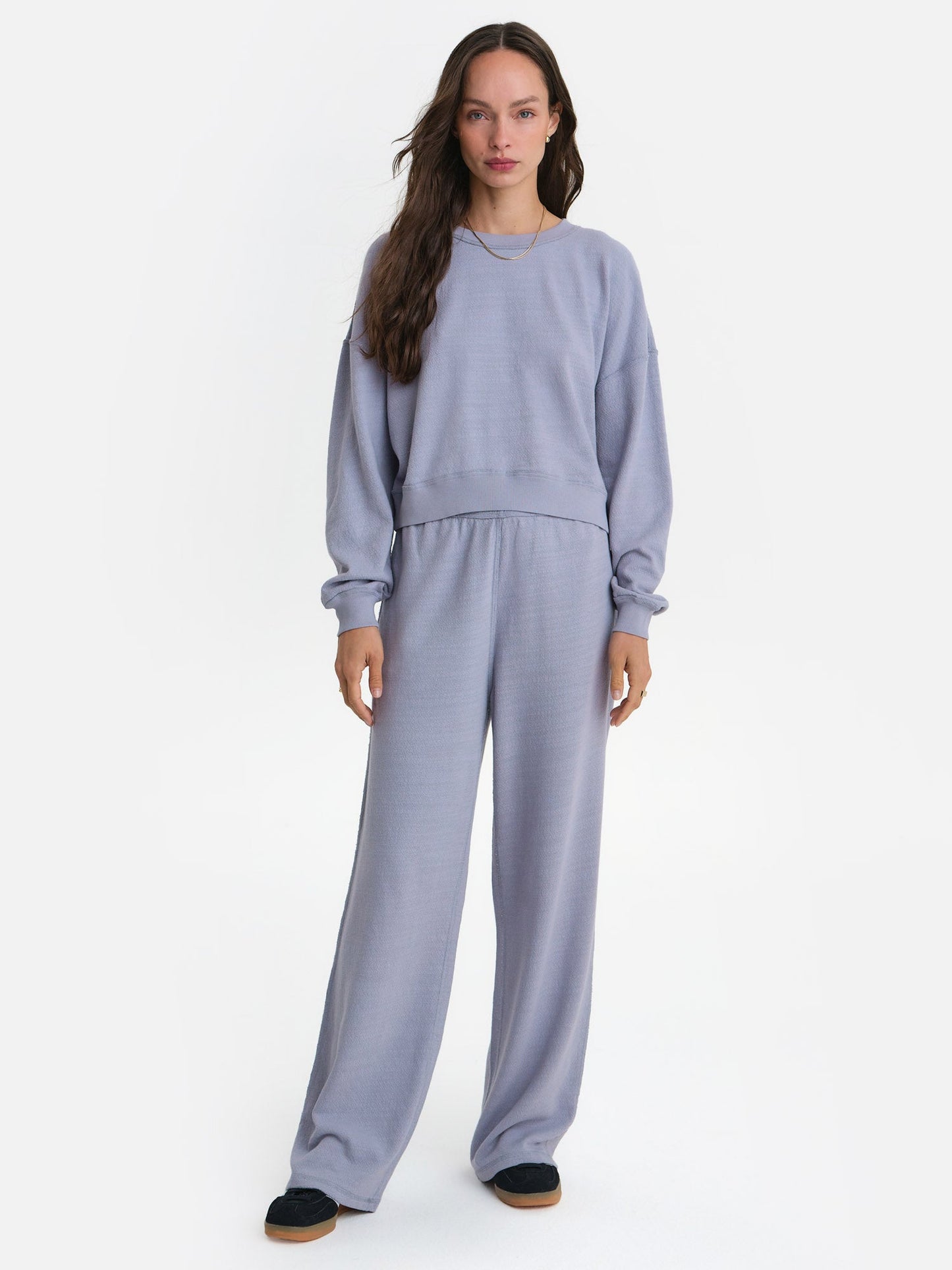 Textured Knit Crewneck Pullover