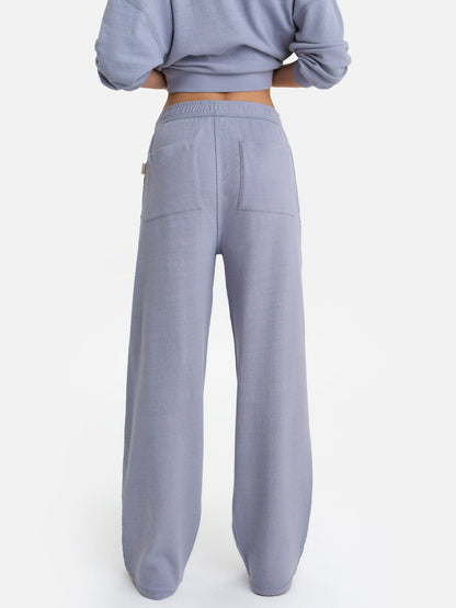 Textured Knit Straight Leg Pant