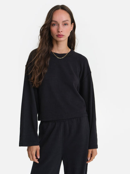 Textured Knit Boxy Top