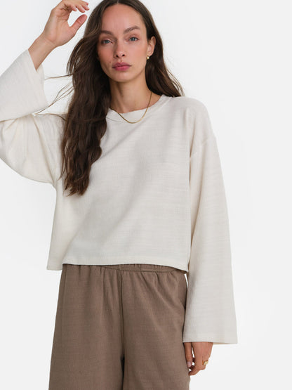Textured Knit Boxy Top