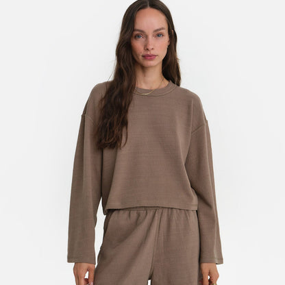 Textured Knit Boxy Top