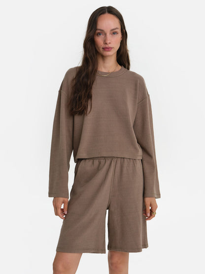 Textured Knit Boxy Top