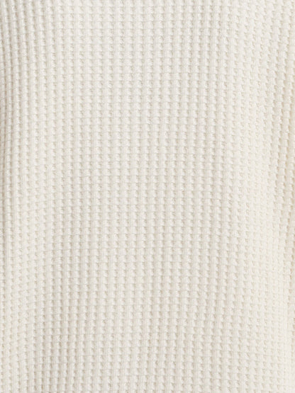 Organic Waffle Collared Half-Zip Sweatshirt