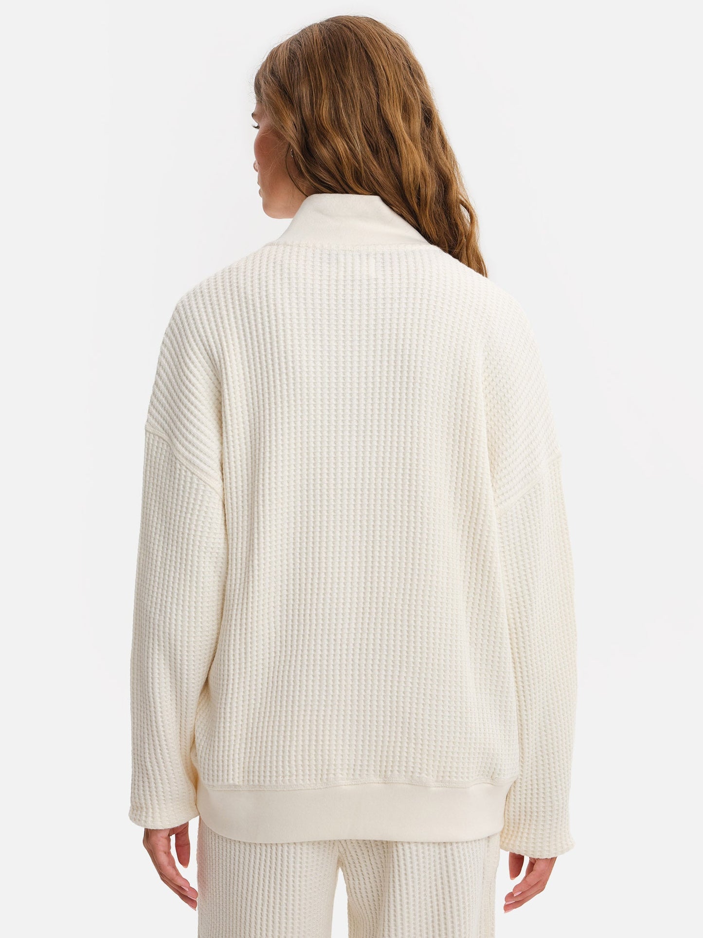 Organic Waffle Collared Half-Zip Sweatshirt