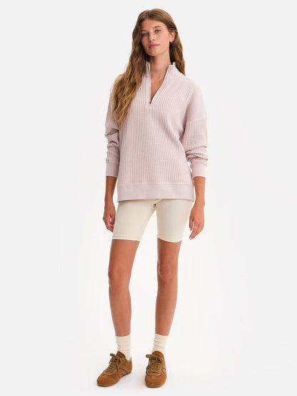 Organic Waffle Collared Half-Zip Sweatshirt