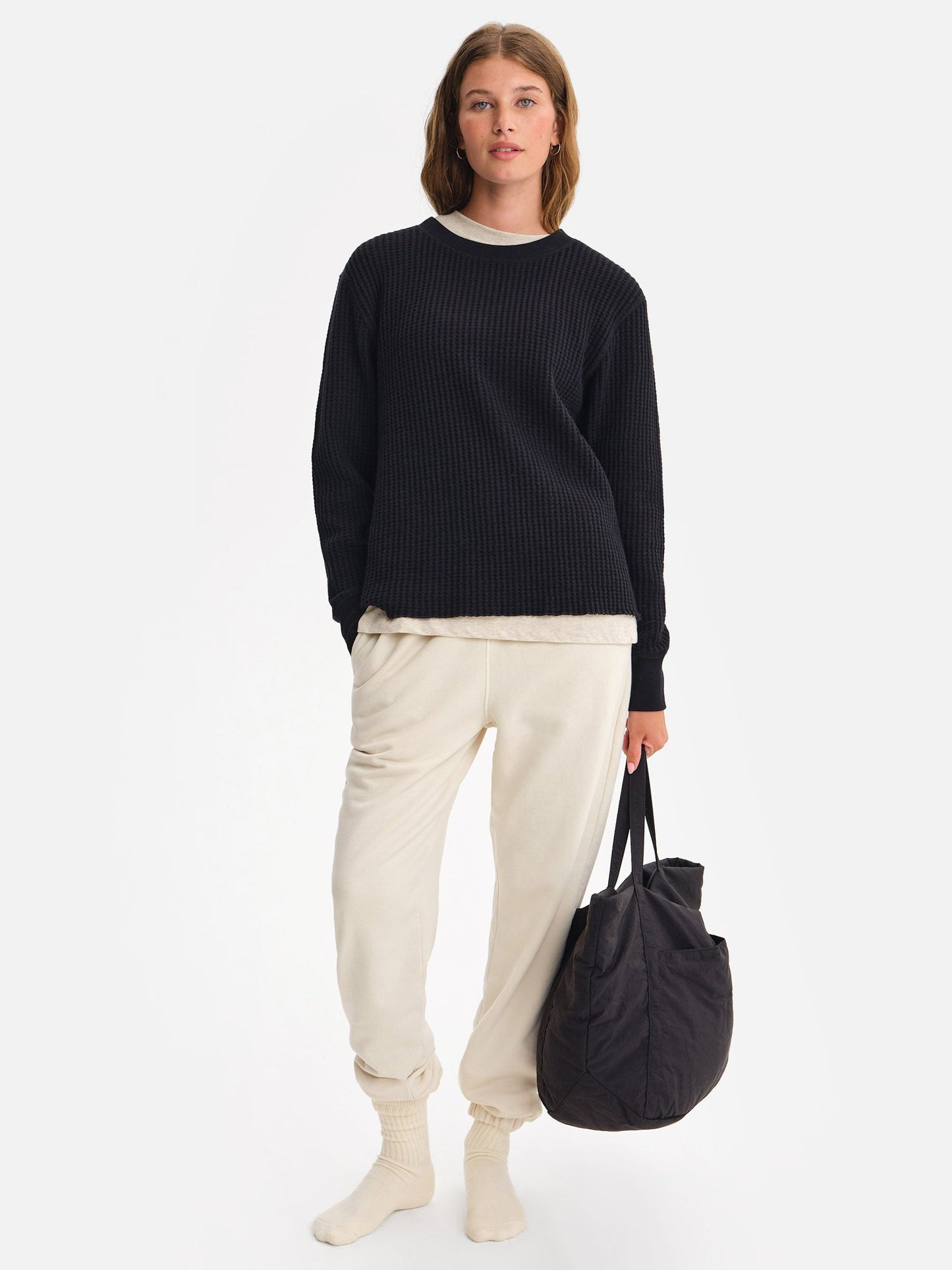 Organic Waffle Crew Top