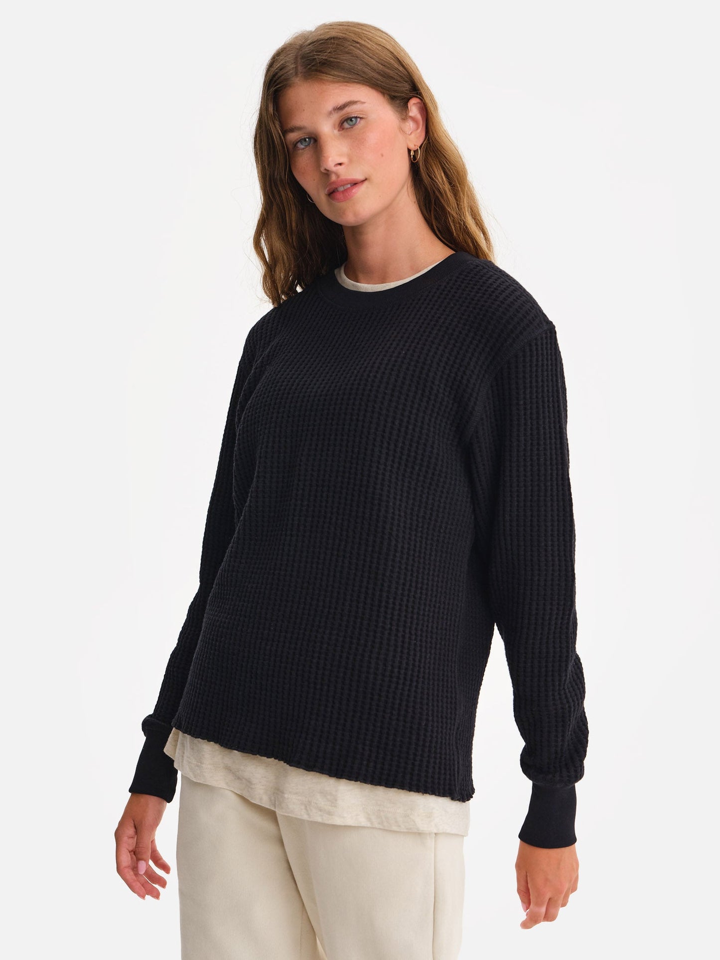 Organic Waffle Crew Top
