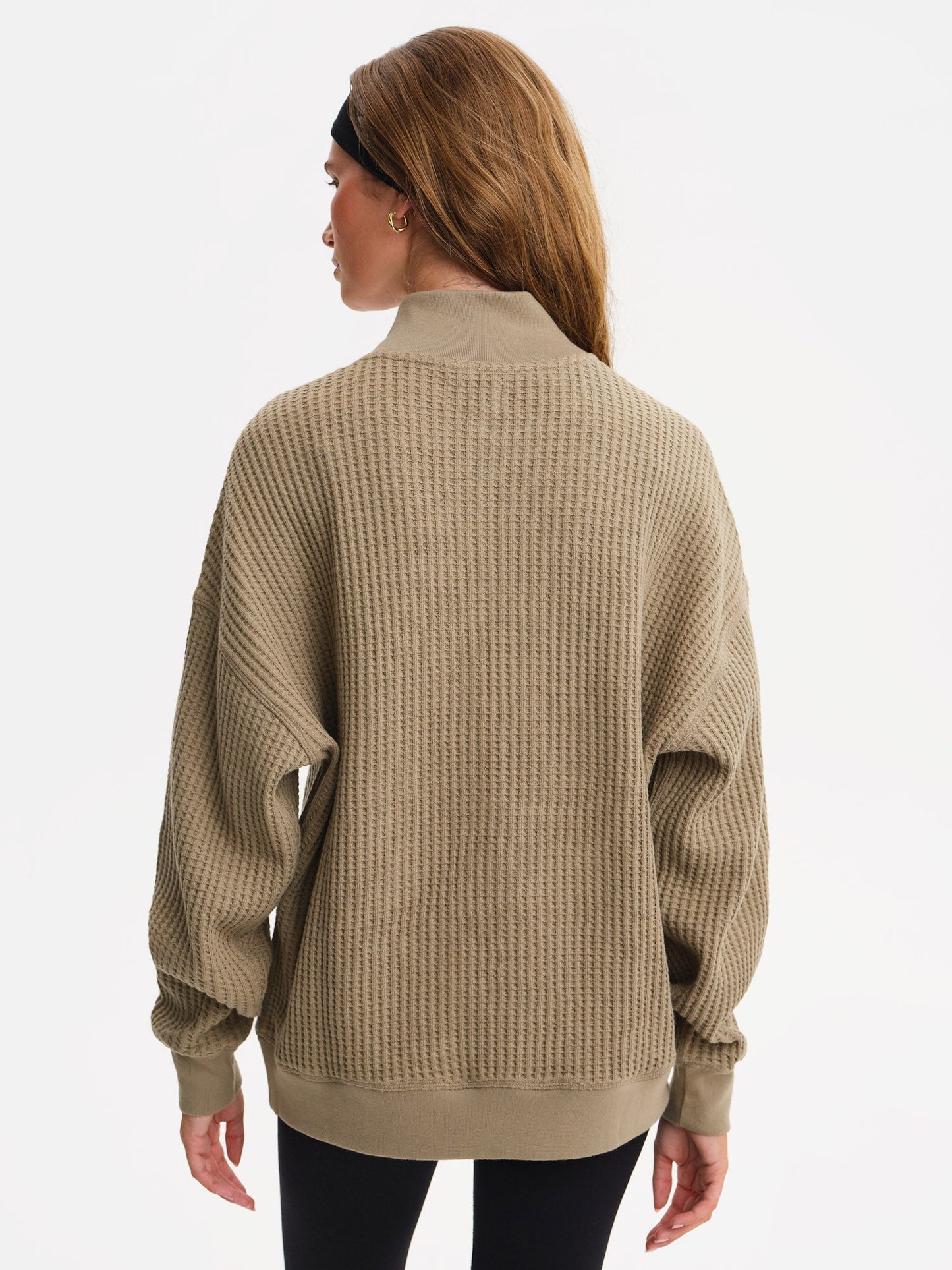 Organic Waffle Collared Half-Zip Sweatshirt