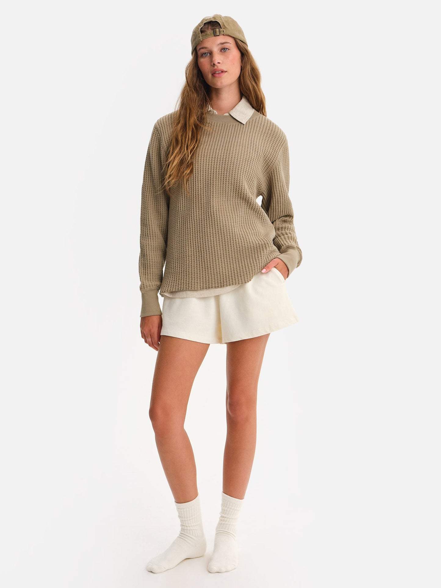 Organic Waffle Crew Top