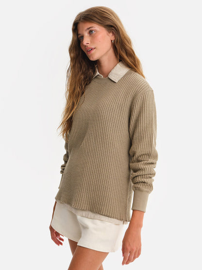Organic Waffle Crew Top