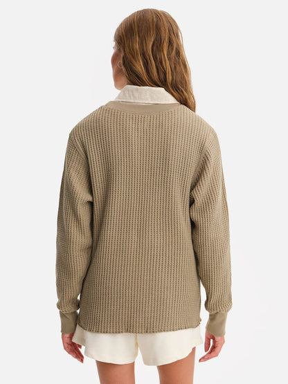 Organic Waffle Crew Top