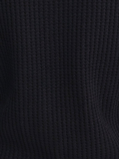 Organic Waffle Crew Cardigan