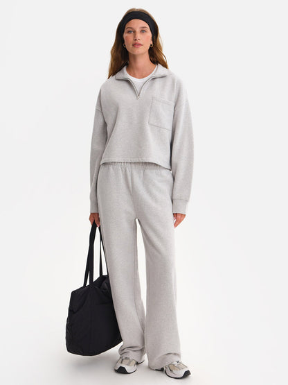 Organic Fleece Cropped Half-Zip Sweatshirt