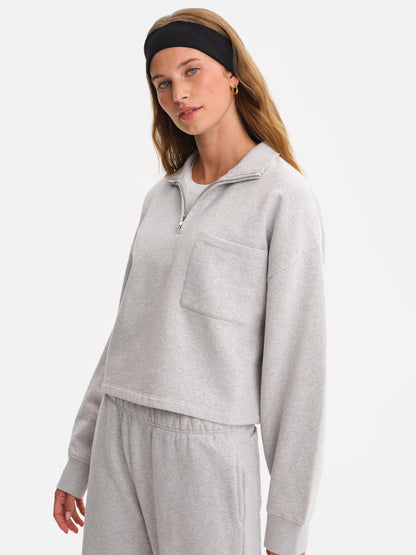 Organic Fleece Cropped Half-Zip Sweatshirt