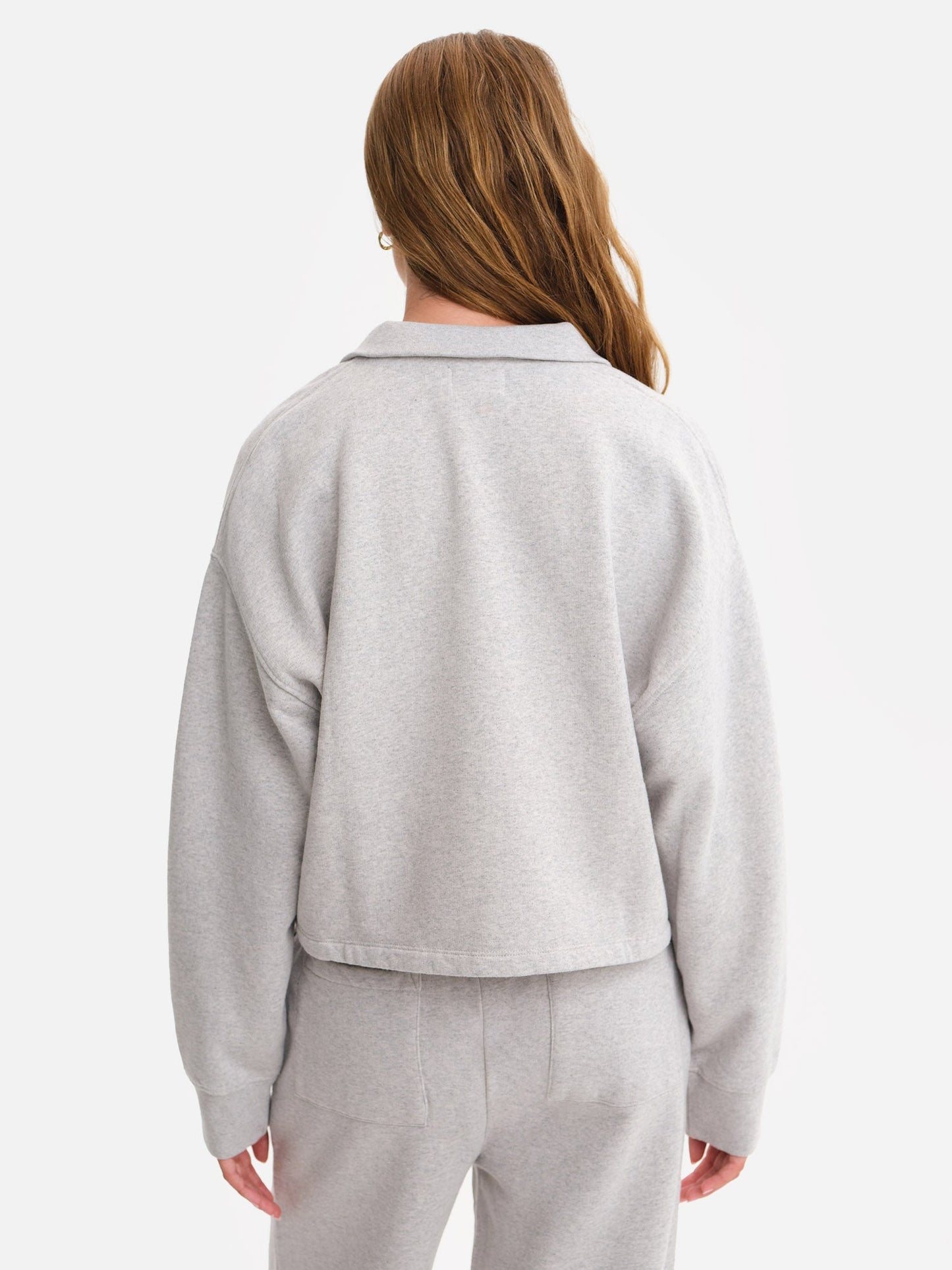 Organic Fleece Cropped Half-Zip Sweatshirt