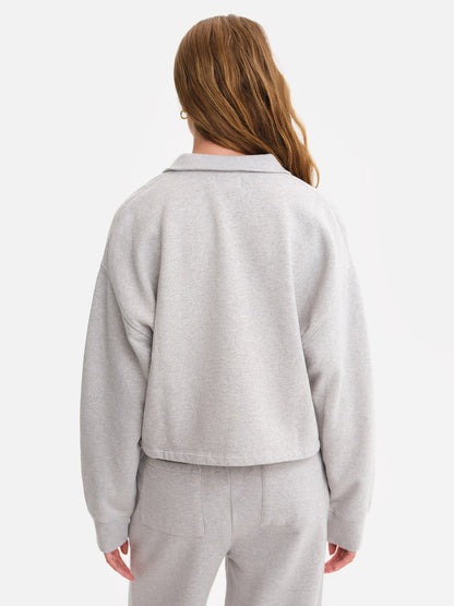 Organic Fleece Cropped Half-Zip Sweatshirt