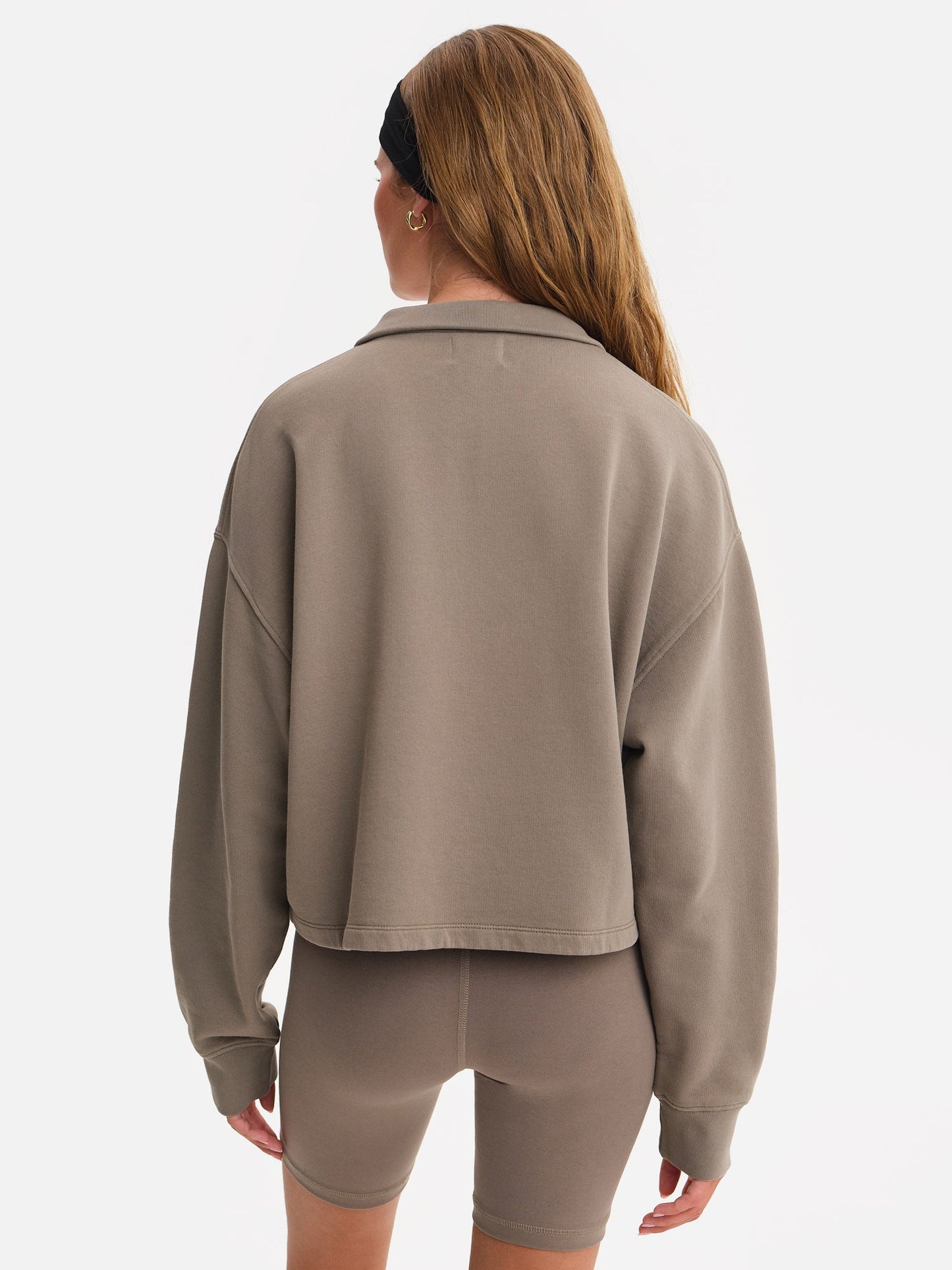 Organic Fleece Cropped Half-Zip Sweatshirt