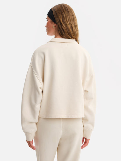 Organic Fleece Cropped Half-Zip Sweatshirt