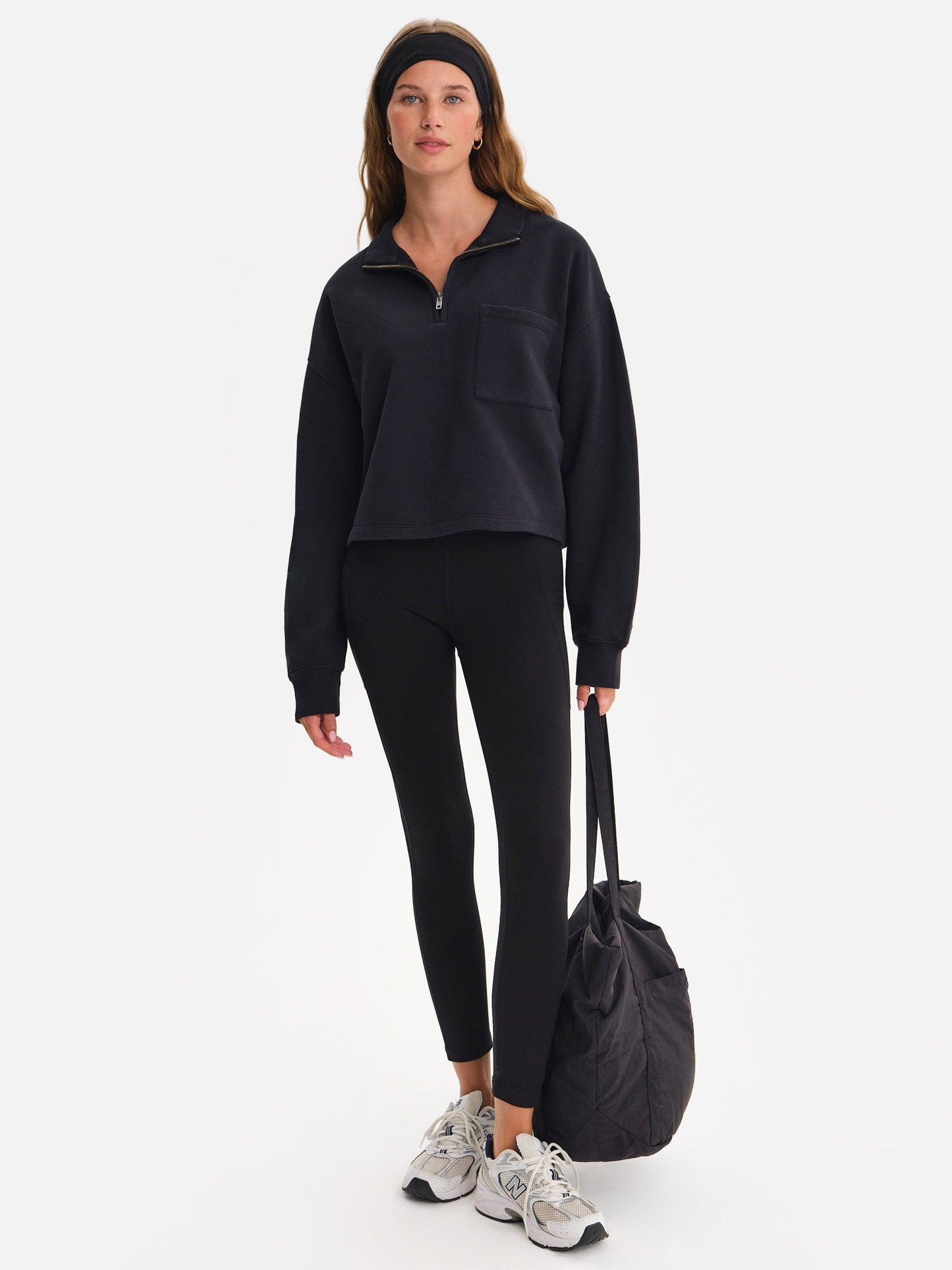 Organic Fleece Cropped Half-Zip Sweatshirt