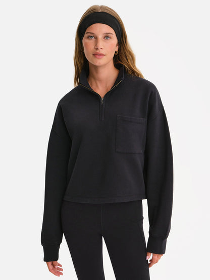 Organic Fleece Cropped Half-Zip Sweatshirt