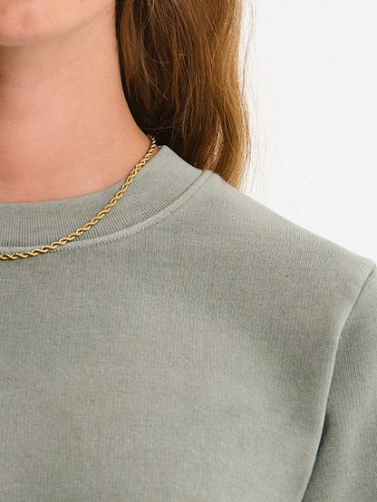 Organic Fleece Shrunken Crew Neck Sweatshirt