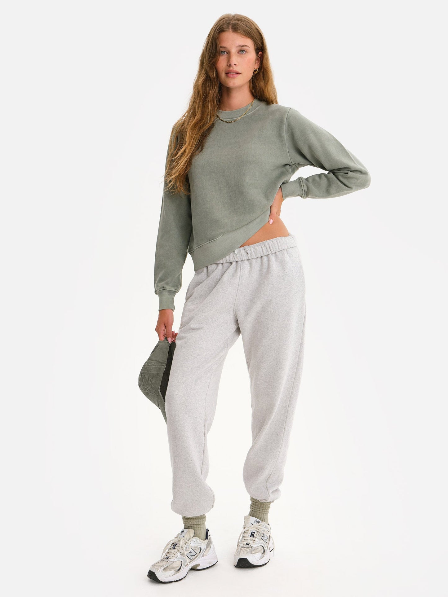 Organic Fleece Shrunken Crew Neck Sweatshirt