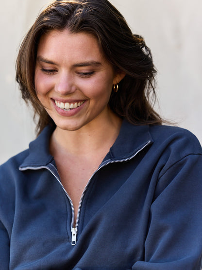 Organic Fleece Quarter Zip Sweatshirt